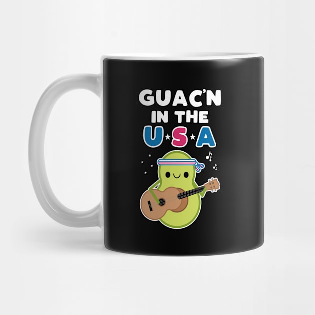 Cute Avocado Pun Guac'n In the USA by MedleyDesigns67